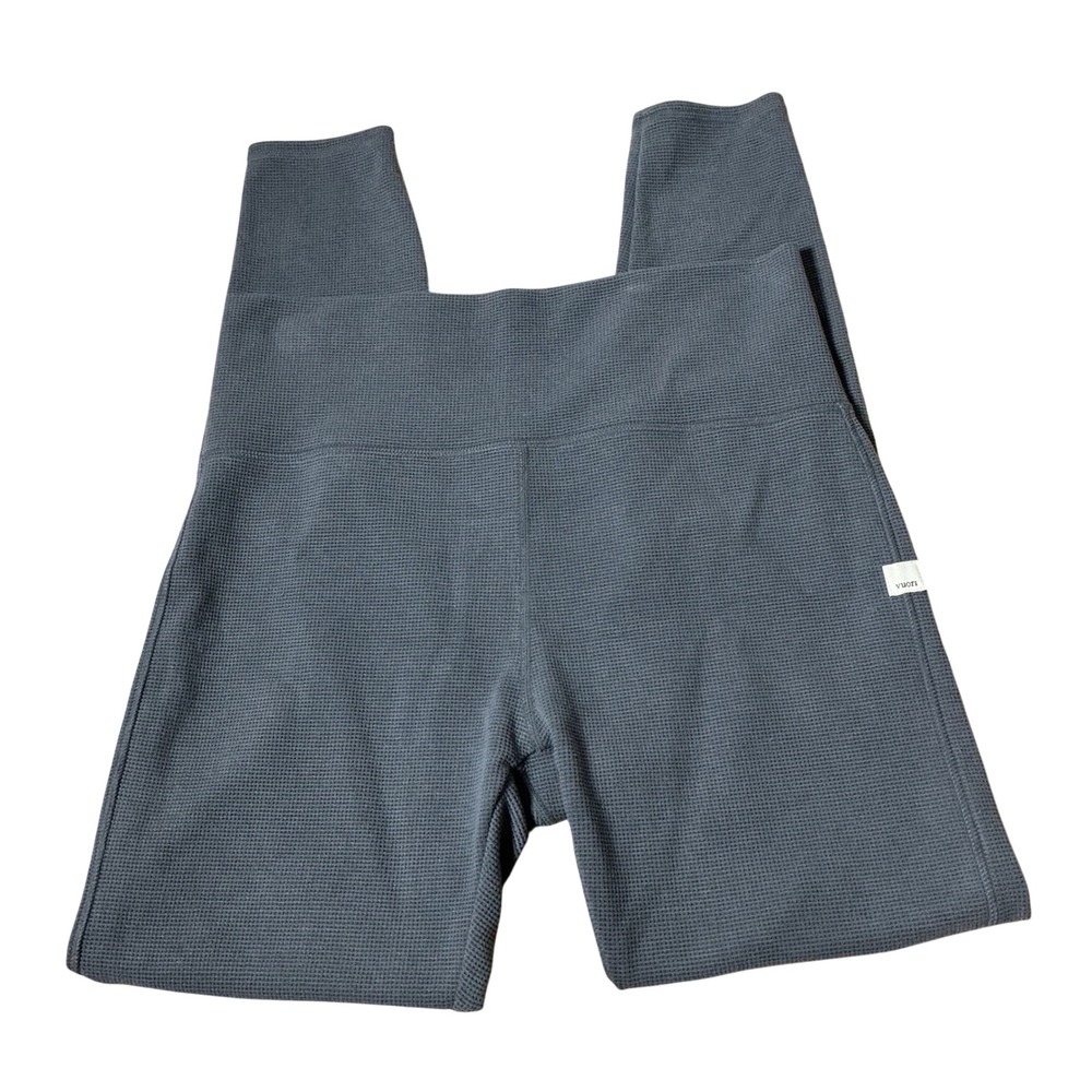 Vuori Womens Gorpcore Grey Waffle Knit High Waisted Leggings Thermal Yoga Sz M